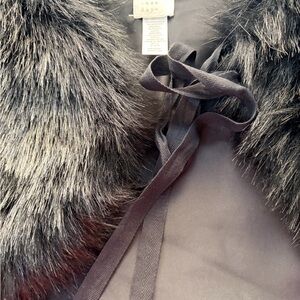 Faux Fur Black Short Cape